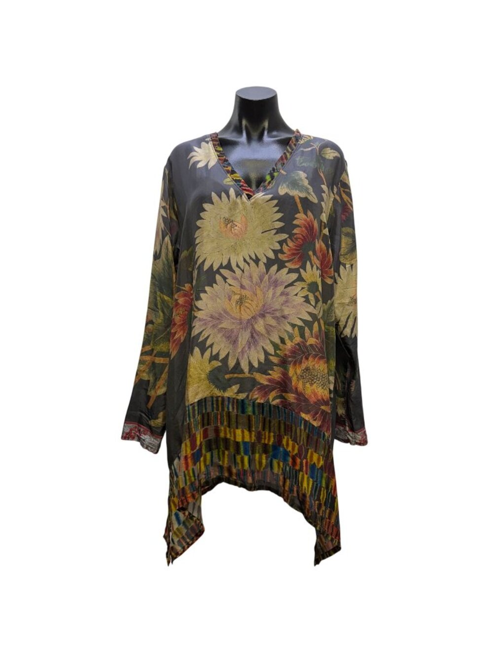 Johnny Was Floral Print Tunic Blouse Multicolor XL